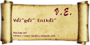 Vágó Enikő névjegykártya